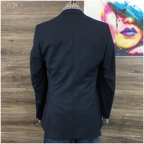 Jaeger Mens Blazer Sport Coat Three Button Jacket Wool Size 38R Men Casual Suits - Picture 6 of 13